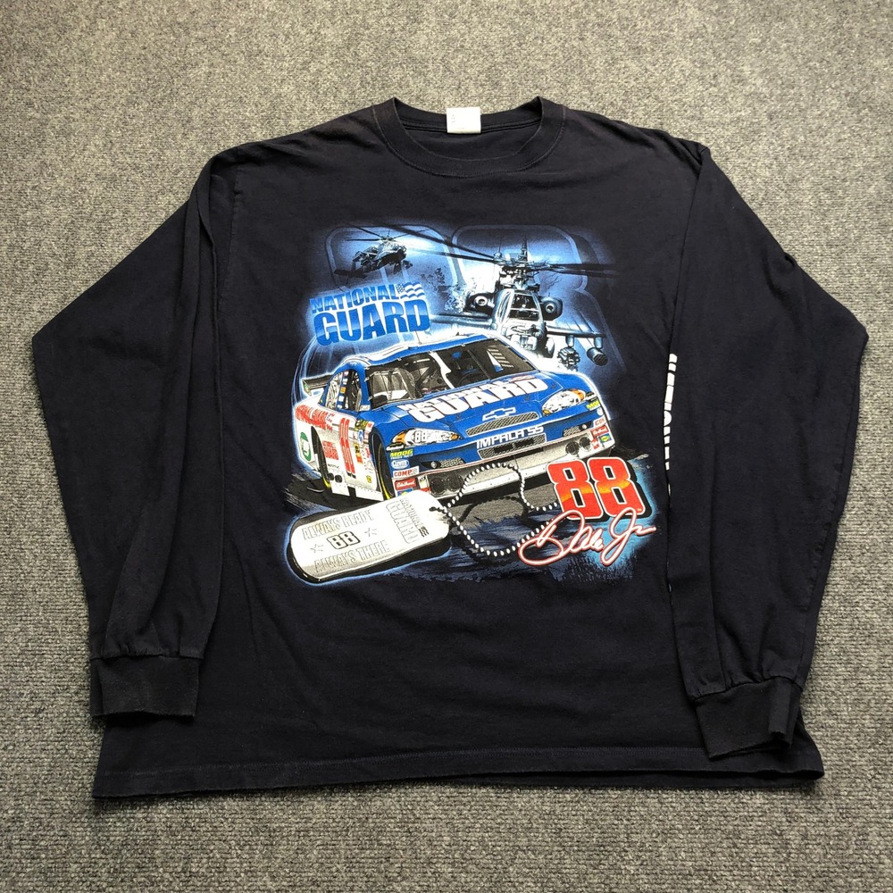Chase Authentics Dale Earnhardt Jr 88 National Guard Navy Long Sleeve Shirt XL
